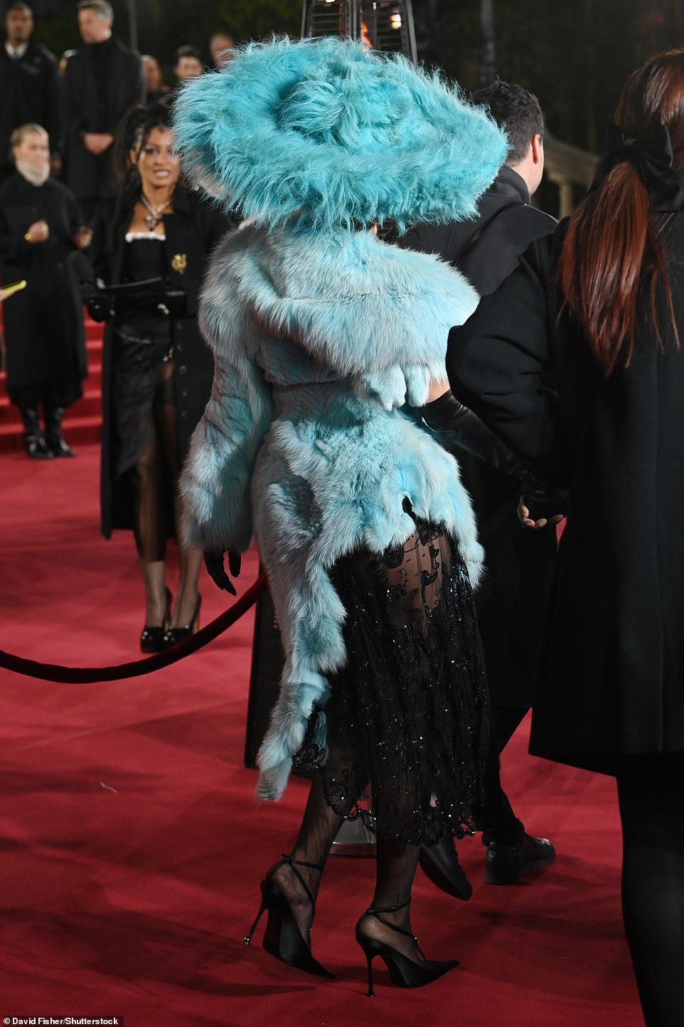 The Diamonds hitmaker wrapped up warm for the awards show in cold London