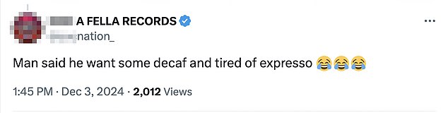 Drugi se šaljivo našalio govoreći o Sabrininoj hit pjesmi: 'Čovjek je rekao da želi malo kofeina i umoran je od ekspresa'