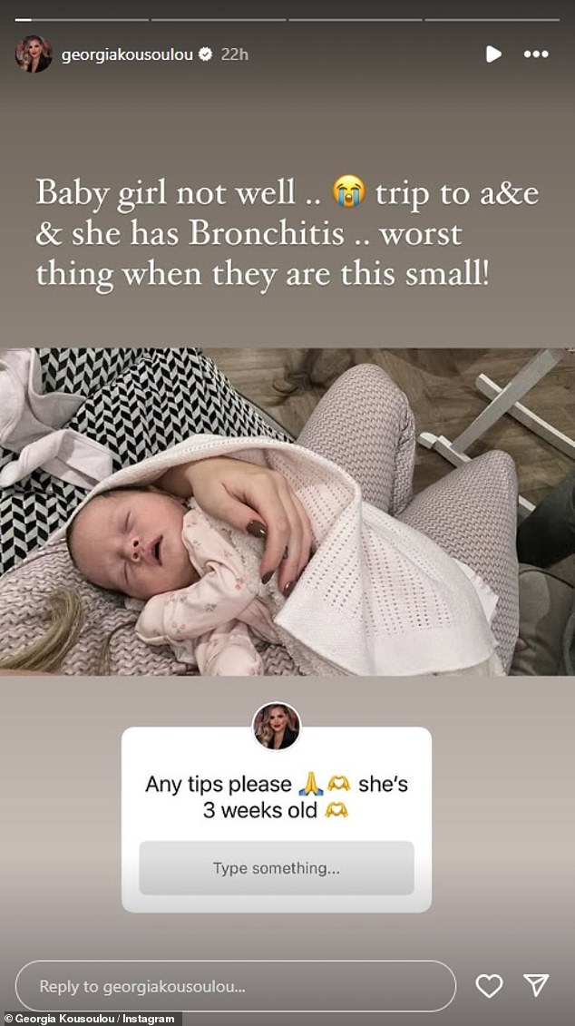 Georgia je požurila Gigi u bolnicu nakon što je primijetila da ima bronhitis