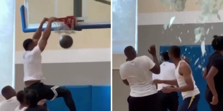 Kako strašno! Visi s košare i staklo se razbije