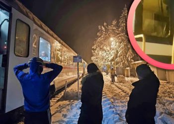VIDEO Drama s vlakom HŽ-a prema Splitu, grana razbila staklo lokomotive. Putnici usred snježne Like čekaju zamjenski prijevoz