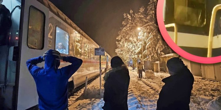 VIDEO Drama s vlakom HŽ-a prema Splitu, grana razbila staklo lokomotive. Putnici usred snježne Like čekaju zamjenski prijevoz