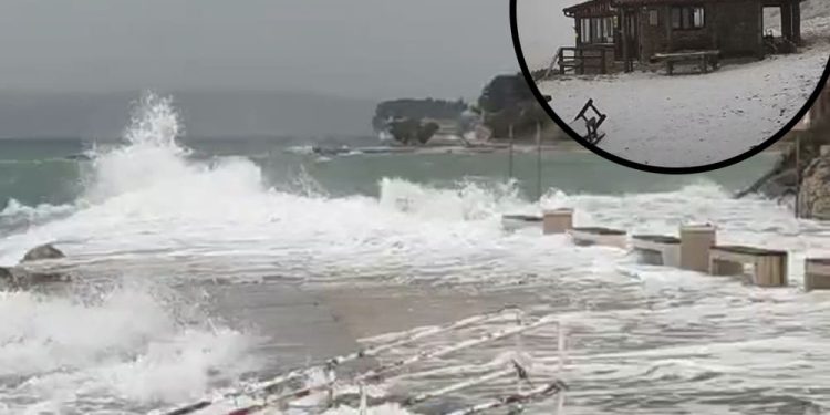 (VIDEO) OLUJNO JUGO Višemetarski valovi potopili Zentu, na Dinari pada snijeg