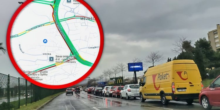 Velika gužva na brojnim splitskim prometnicama. Ogromna je kolona na ulazu u grad