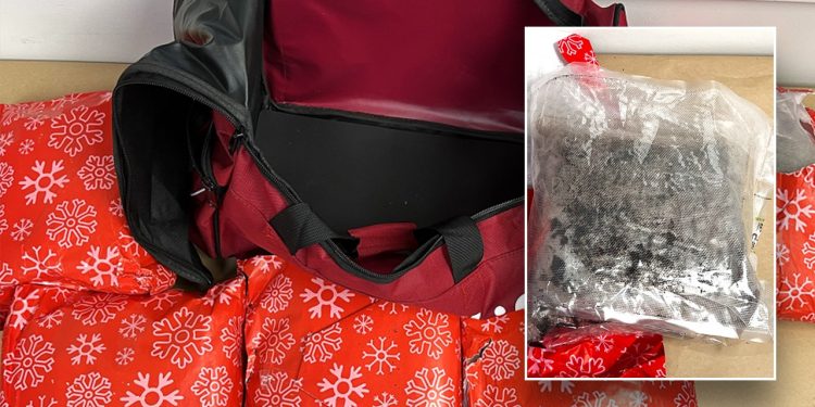 Žena uhićena jer je pokušala prokrijumčariti 22 kilograma meta zamotanog kao božićne darove u ručnoj torbi