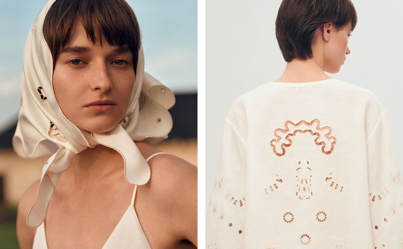 Natalia Kamenska, suosnivačica brenda Gunja Project (prikazano gore), kaže da tradicionalna košulja vyshyvanka omogućuje Ukrajincima da izraze svoj identitet.