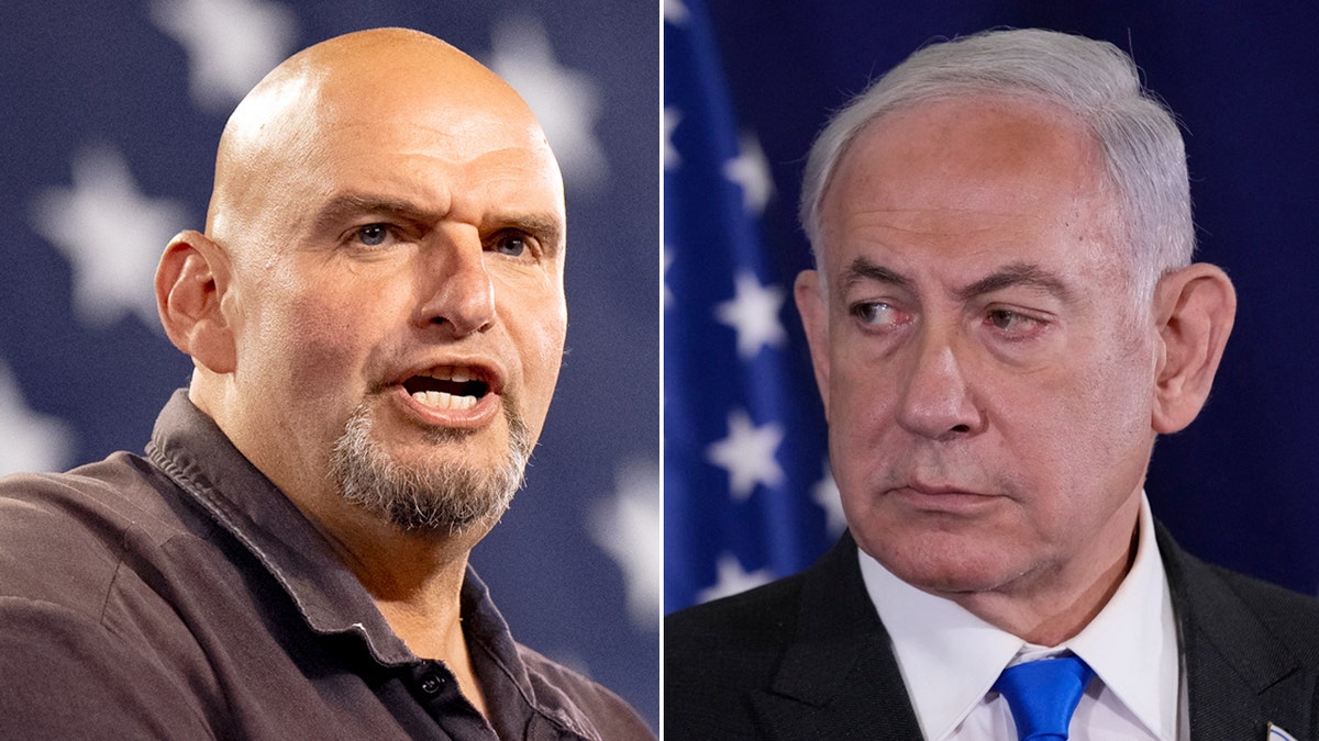 Lijevo: Sen. John Fetterman; Desno: izraelski premijer Benjamin Netanyahu
