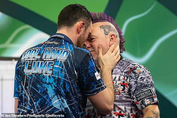 Mandatory Credit: Photo by Ian Stephen/ProSports/Shutterstock (15049162fe) Peter Wright (SCO) celebrates winning his Fourth Round match against Luke Humphries (ENG) during the 2025 Paddy Power World Darts Championship at Alexandra Palace, London Paddy Power, 2025 World Darts Championship - 29 Dec 2024