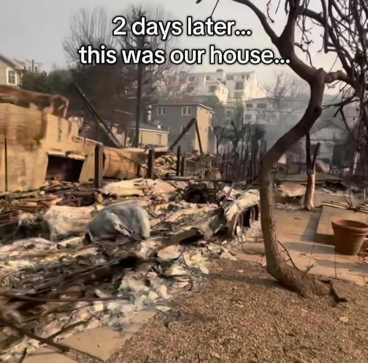 Two days after they evacuated, the house was gone