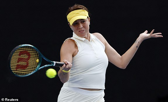 Tennis - Australian Open - Melbourne Park, Melbourne, Australia - January 21, 2025 Russia's Anastasia Pavlyuchenkova in action during her quarter final match against Belarus' Aryna Sabalenka REUTERS/Kim Kyung-Hoon