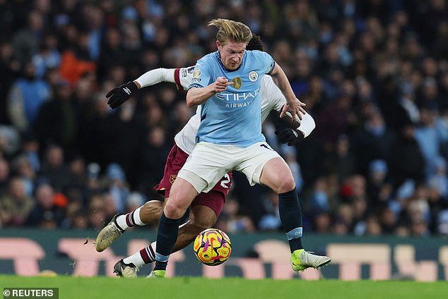 De Bruyne je sudjelovao u pobjedi Cityja nad West Hamom od 4-1 u subotu kada je klub ostvario uzastopne pobjede prvi put od listopada