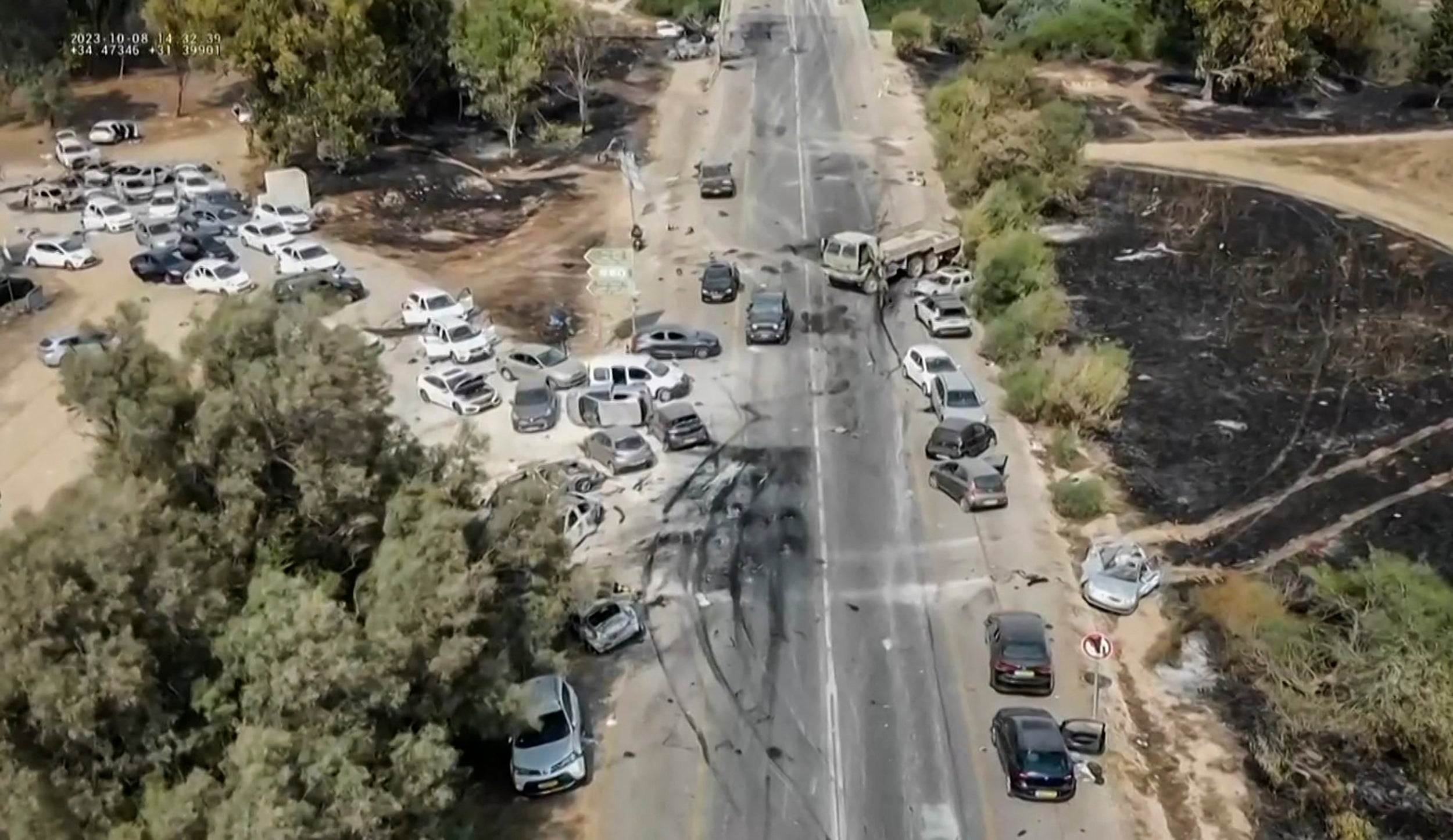 Aftermath of Hamas’s attack on the Supernova music festival in southern Israel on 7 October 2023