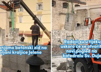 FOTO I VIDEO Uklanja se betonski zid na Peristilu