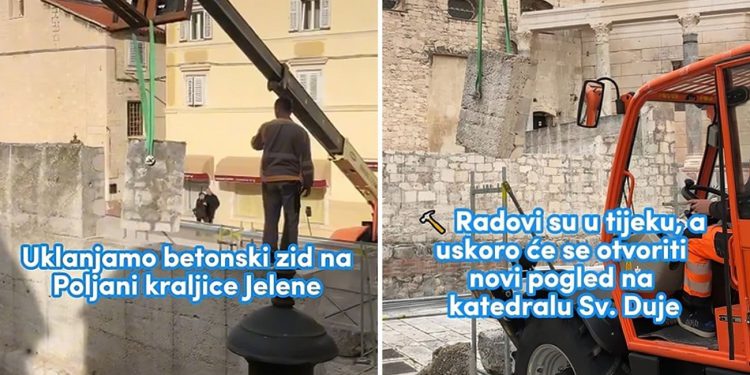 FOTO I VIDEO Uklanja se betonski zid na Peristilu