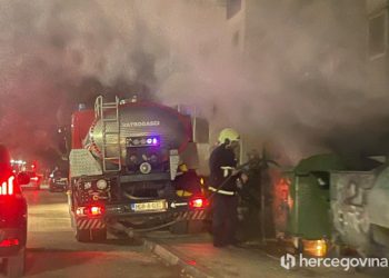 MOSTAR Vatrogasci gasili požar na kontejneru