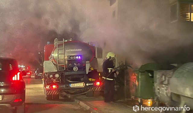 MOSTAR Vatrogasci gasili požar na kontejneru