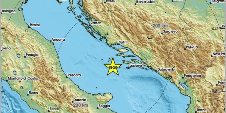 Umjeren potres u moru Dalmacije, epicentar 84 kilometra od Splita