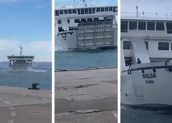 VIDEO Dramatičan prizor na dalmatinskom otoku. Trajekt jedva pristao u luku, bila je to teška borba s olujnim valovima: Pogledajte snimku