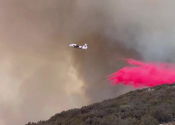 Vatrogasci ružičastim prahom gase šumski požar u San Diegu iz zraka | Vijesti