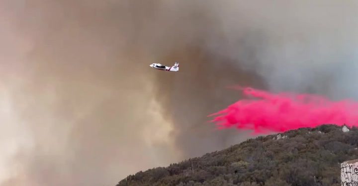 Vatrogasci ružičastim prahom gase šumski požar u San Diegu iz zraka | Vijesti