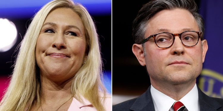 Zastupnica Marjorie Taylor Greene glasat će za Johnsona nakon što ga je prošle godine pokušala zbaciti s mjesta predsjednika