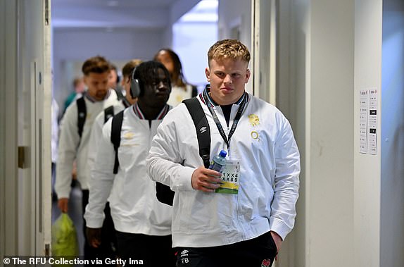 DUBLIN, IRELAND - FEBRUARY 01: Fin Baxter of England arrives at the stadium prior to the Guinness Six Nations 2025 match between Ireland and England at Aviva Stadium on February 01, 2025 in Dublin, Ireland. (Photo by Dan Mullan - RFU/The RFU Collection via Getty Images)