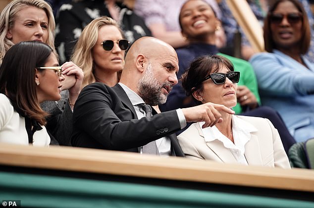 Guardiola i Serra na slici su prisustvovali Wimbledonu u All England Clubu u srpnju 2024