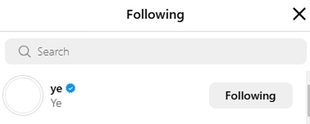 Kanye, koji se može pohvaliti preko 20 milijuna sljedbenika, slijedi samo jednu osobu - njegova supruga Bianca koja svoju uslugu vraća sa suprugom koji je samo slijedi slijedi