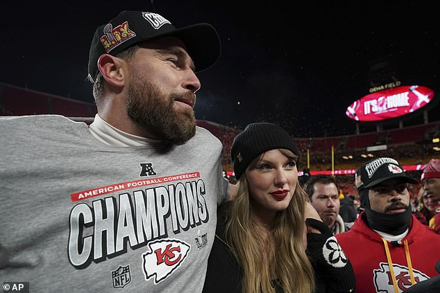 Kelce, uz svoju pop superzvijezdu djevojku Taylor Swift, nakon što je osvojila AFC prvenstvo