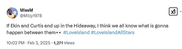 Ostali ogorčeni komentari uključivali su: 'Krvavi pakao, sve ovo suho grickanje između Curtisa i Ekina. Jeez! '