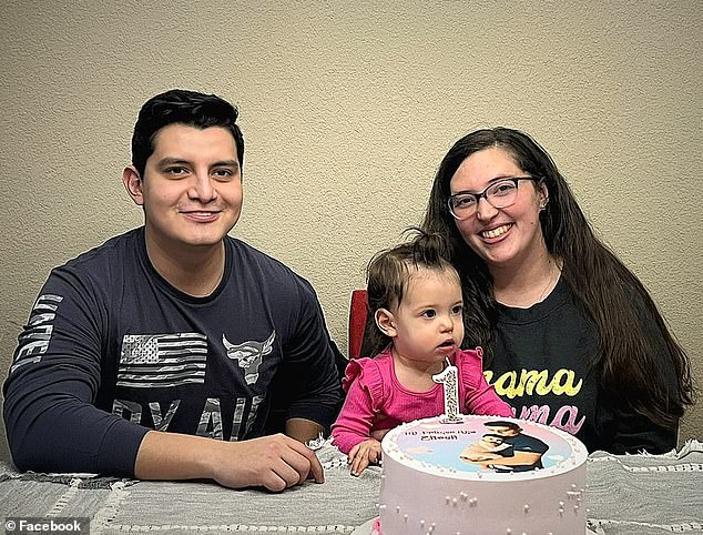 Manzano is a recent widower. His wife, Ashleigh, died in April 2024 in a car accident. They are pictured with their young daughter