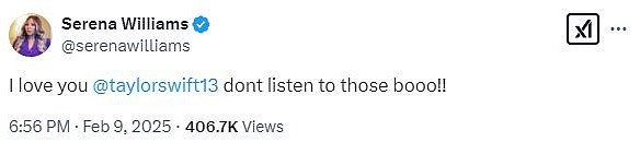 Serena Williams prišla je društvenim medijima kako bi Swiftu rekla da ne sluša reakciju namijenjenu njoj