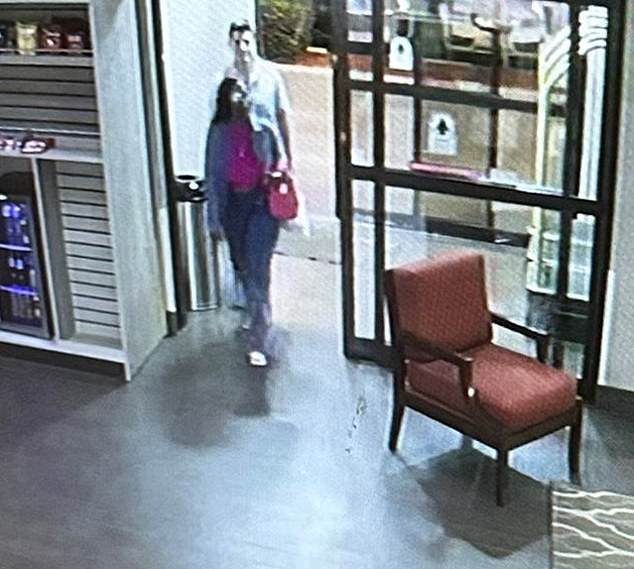 Detectives released the image after DailyMail.com obtained footage of Manzano and Colbert entering the Comfort Suites in Kenner, Louisiana, at 3.46am