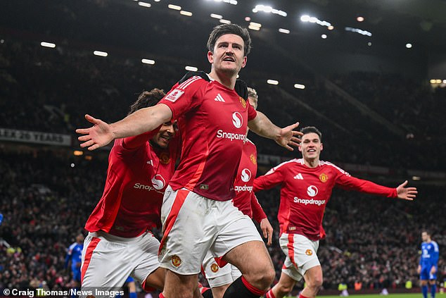 Harry Maguire headed a 93rd-minute winner to knock out his old club Leicester City