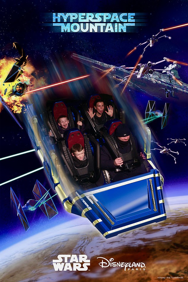 Obitelj se čak puknula dok je jahala na planinskim rolerima hiperspace, a Coleen je radosno podigla ruke, a suprug se naizgled prilijepi za rešetke u strahu