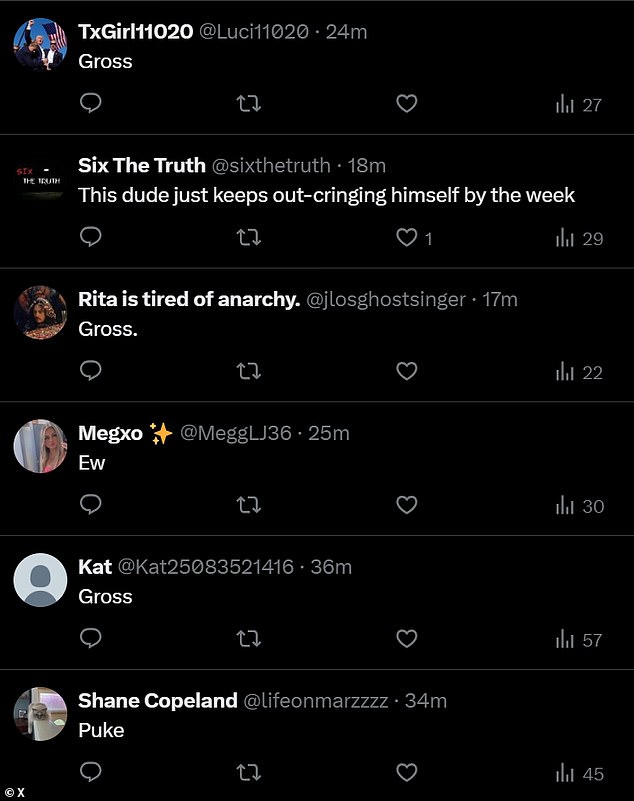 Obožavatelji su se popeli na društvene medije kako bi podijelili svoje nefiltrirane dojmove o tome kako je 'grubo', 'odvratna' i 'glupa' Bennyjeva romantična gesta bila