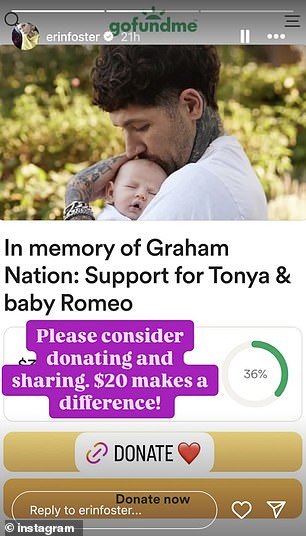 Također je podijelila vezu na GoFundMe stranicu za Grahamovog partnera, koja je već prikupila više od 173 000 USD