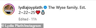 'Obitelj Wyse, Est. 2-22-25, '21-godišnja reality zvijezda-koja se može pohvaliti sljedbenicima 214K Instagrama-najavila je u nedjelju