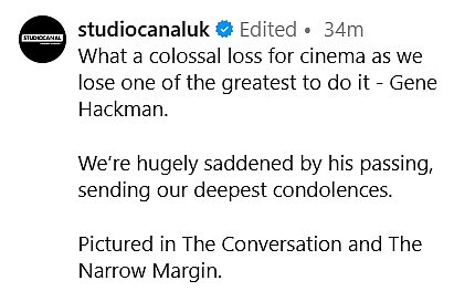 Instagram Studiocanal UK Instagram Stranica podijelila je slike gena u njihovim izdanjima razgovora i uske marže dok su odali počast