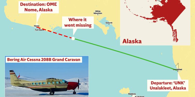 Aljaska Nedostaje avionski najnoviji: Zrakoplovne i obalne straže potrage za bering zrakom nakon što nestane u zraku