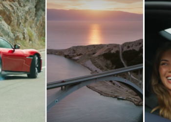 Auto Klub – Postoji li bolja promocija za Hrvatsku? Ferrari 12Cilindri projurio Krčkim mostom, Talijani se dobro zabavili na snimanju