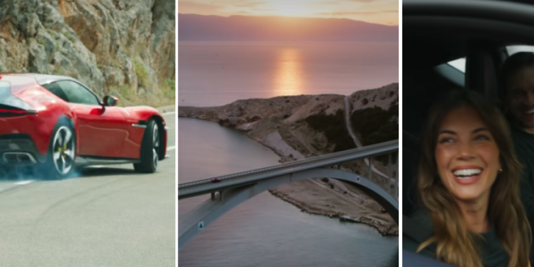 Auto Klub – Postoji li bolja promocija za Hrvatsku? Ferrari 12Cilindri projurio Krčkim mostom, Talijani se dobro zabavili na snimanju