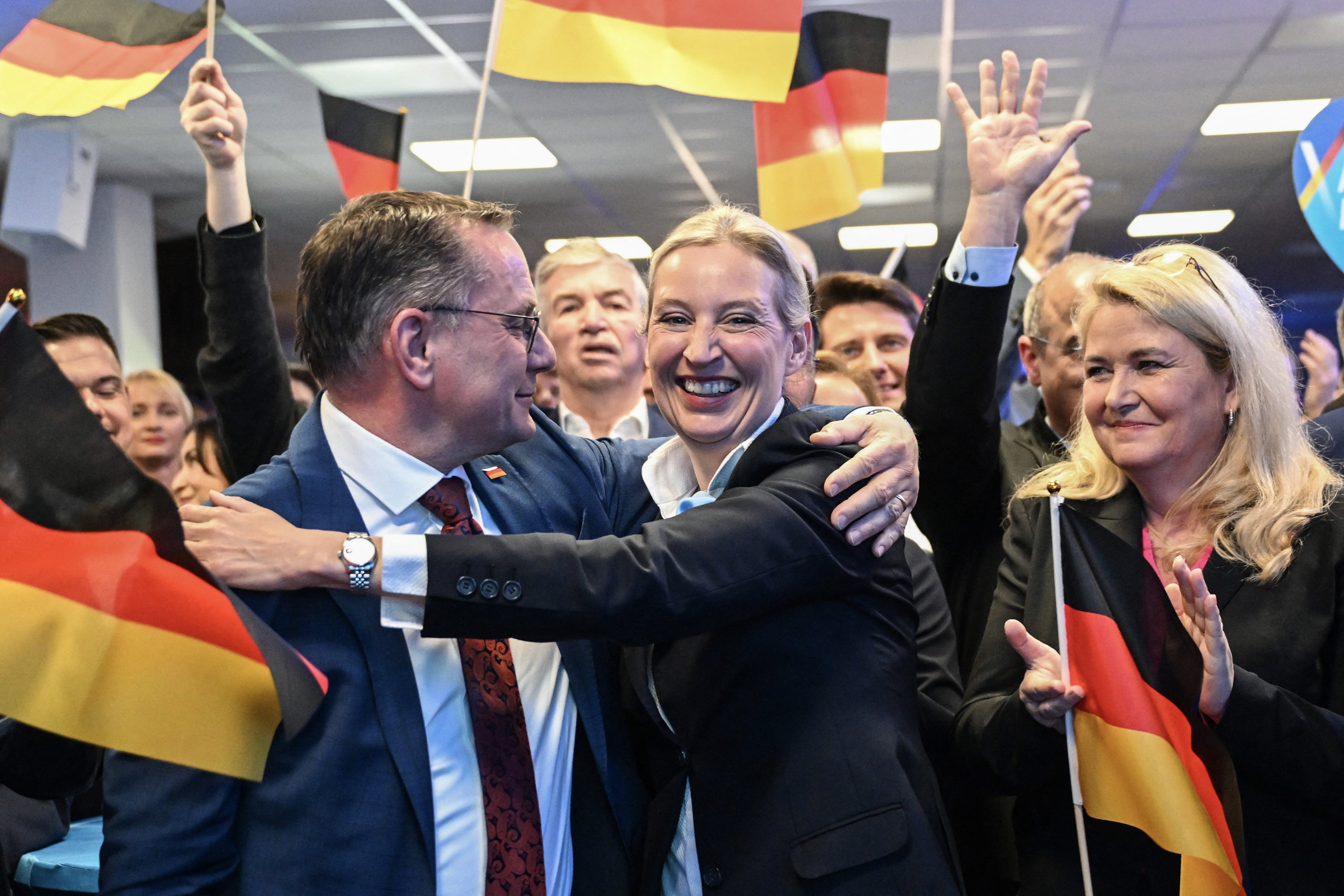 AFD suvozača Alice Weidel i Tino Chrupulla slave velike dobitke