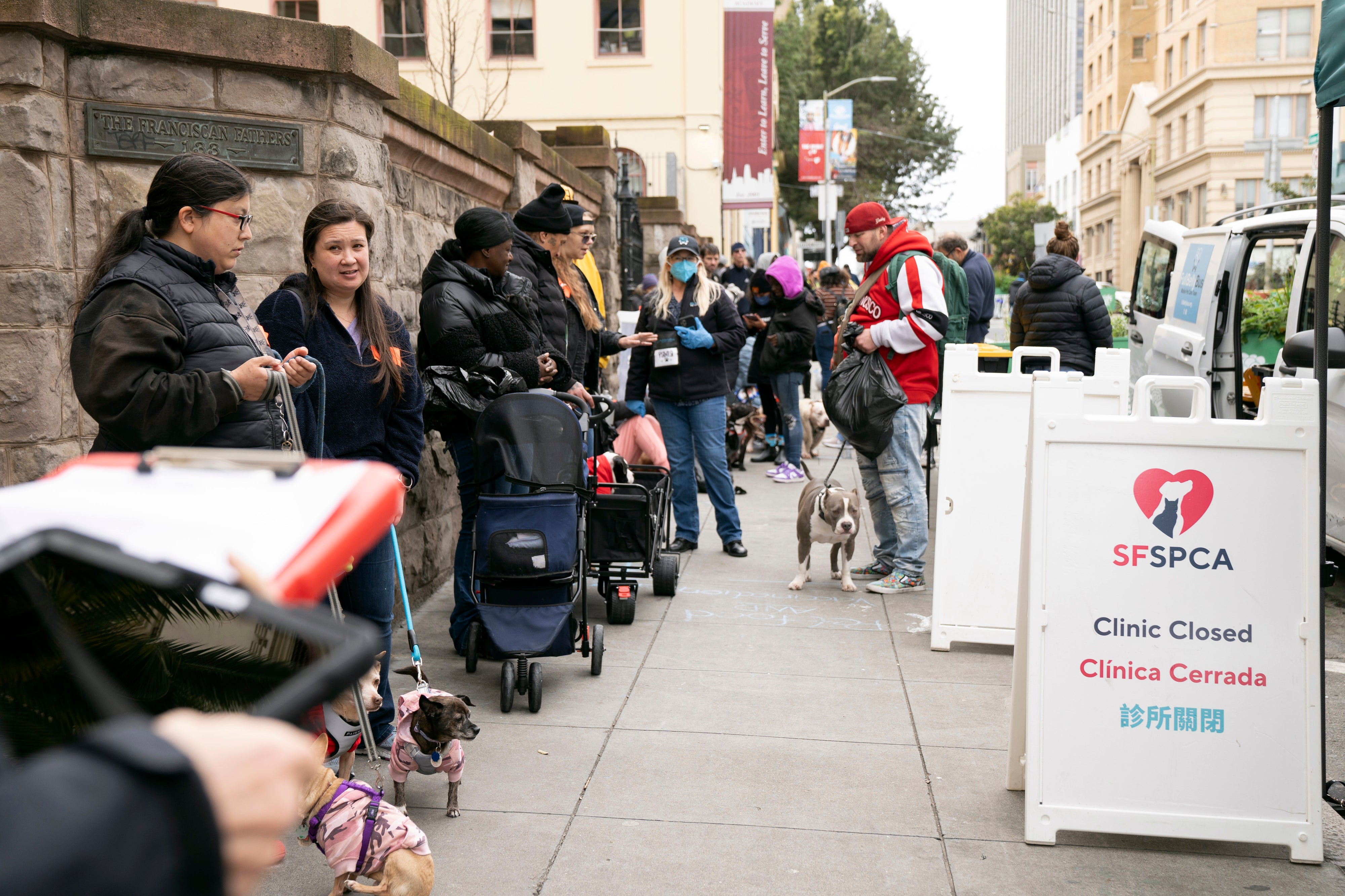 Psi i njihovi vlasnici čekaju u San Franciscu