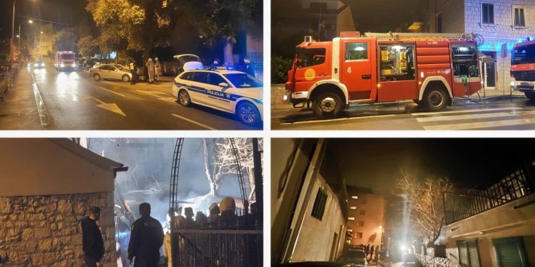 FOTO I VIDEO Drama i sirene u Radunici. Vatrena buktinja zahvatila kuću, žurne službe su na terenu