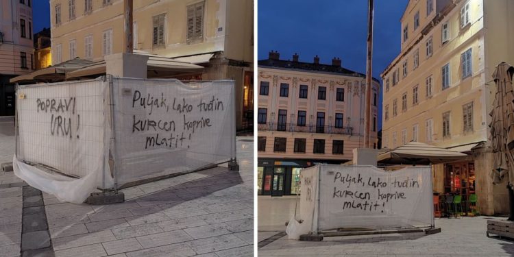 Na štandarcu osvanule vulgarne poruke upućene Ivici Puljku