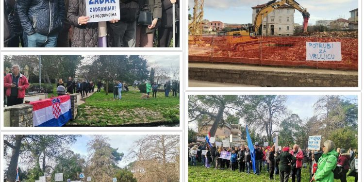 Ne uništavajte Zadar”, “Kako vas nije sram?” “Jude”, “Zločinci”, “Prokleti kapital i HDZ