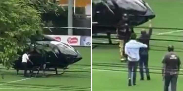 Neymar stiže helikopterom na trening sa Santosom