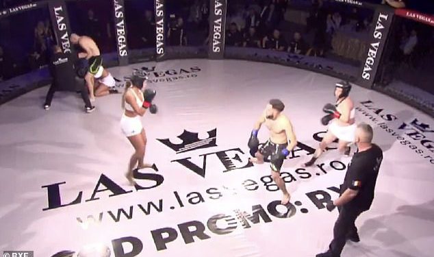 Obožavatelji se bave ‘bolesnom’ MMA borbom nakon tri ženskog Instagrama i samo modela samo u nekoliko sekundi dva muškog borca