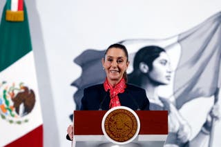 Meksička predsjednica Claudia Sheinbaum održava svoju svakodnevnu konferenciju za novinare u Nacionalnoj palači u Mexico Cityju u Meksiku, 10. veljače 2025